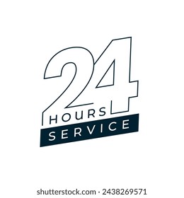 24 hours availability for service and support concept poster vector 