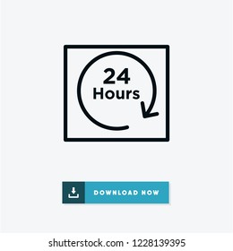 24 hours black friday vector icon