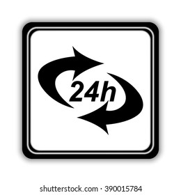 24 hours  - black vector icon
