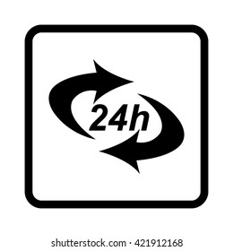 24 hours  - black vector icon