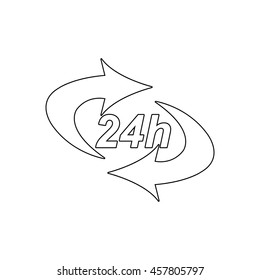 24 hours  - black vector icon