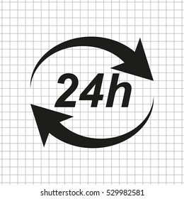 24 hours  - black vector icon