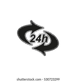 24 hours  - black vector icon