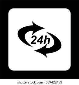 24 hours  - black vector icon
