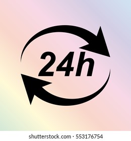 24 hours  - black vector icon