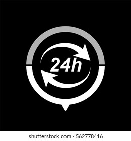 24 hours  - black vector icon