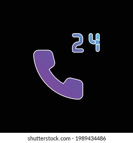 24 Stunden blaues Farbverlauf-Vektorsymbol