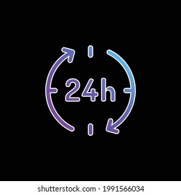 24 Hours blue gradient vector icon