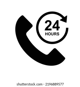 24 hours call center or customer service icon vector
