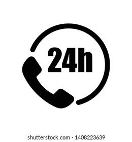 24 hours call center icon, symbol vector