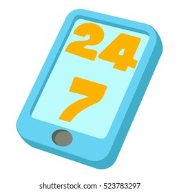 24 hours call center icon. Cartoon illustration of 24 hours call center vector icon for web