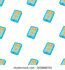 24 horas centro de llamadas patrón de fondo transparente textura de fondo repetida papel tapiz vector geométrico