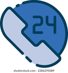 The 24 Hours Call icon typically represents a hotline service. The icon is commonly used by healthcare providers to indicate a dedicated helpline that provides medical advice, assistance