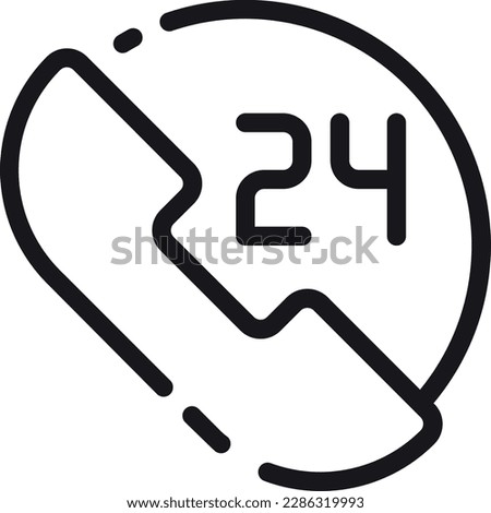 The 24 Hours Call icon typically represents a hotline service. The icon is commonly used by healthcare providers to indicate a dedicated helpline that provides medical advice, assistance