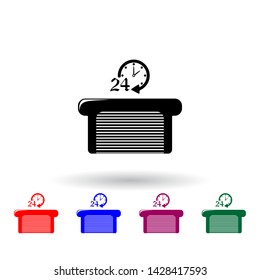 24 hours car service multi color icon. Elements of cars service and repair parts set. Simple icon for websites, web design, mobile app, info graphics
