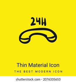 24 Hours Commercial Phone minimal bright yellow material icon