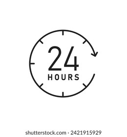 24 Hours contact us icon, template for graphic and web design. vector illustration
