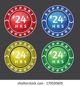 24 Hours Customer Care Support Vector Icon