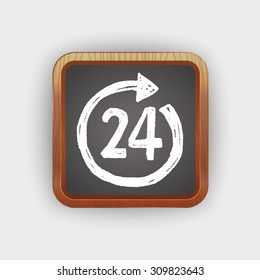 24 hours customer service doodle drawing