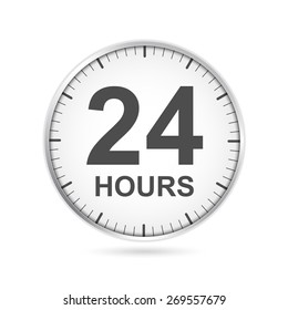 24 hours customer service icon.