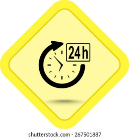 24 hours customer service sign icons, vector illustration. Flat design style 