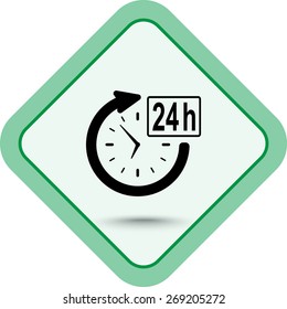 24 hours customer service sign icons, vector illustration. Flat design style 