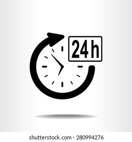 24 hours customer service sign icons, vector illustration. Flat design style 