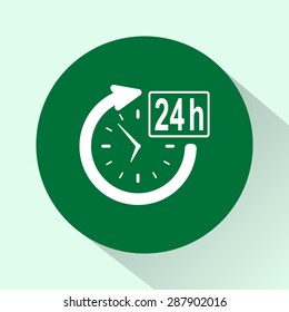 24 hours customer service sign icons, vector illustration. Flat design style 