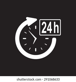 24 hours customer service sign icons, vector illustration. Flat design style 