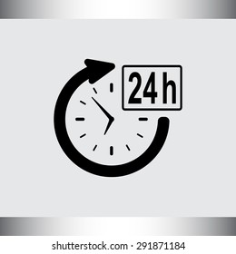 24 hours customer service sign icons, vector illustration. Flat design style 