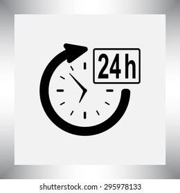 24 hours customer service sign icons, vector illustration. Flat design style 