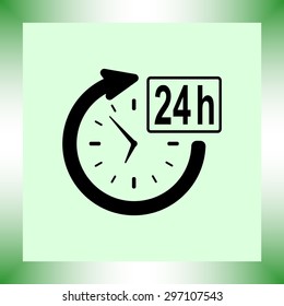 24 hours customer service sign icons, vector illustration. Flat design style 