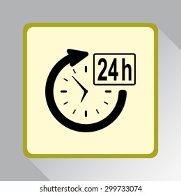 24 hours customer service sign icons, vector illustration. Flat design style 