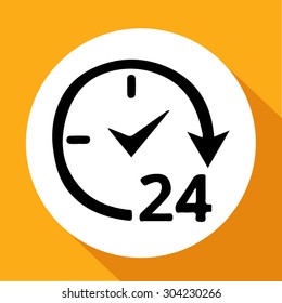 24 hours customer service sign icons, vector illustration. Flat design style 