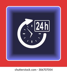 24 hours customer service sign icons, vector illustration. Flat design style 