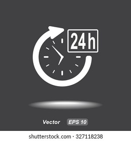 24 hours customer service sign icons, vector illustration. Flat design style 
