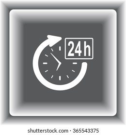 24 hours customer service sign icons, vector illustration. Flat design style 
