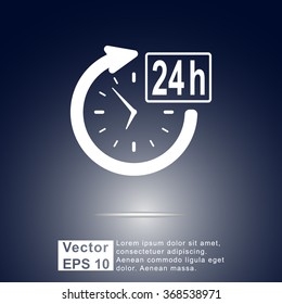 24 hours customer service sign icons, vector illustration. Flat design style 