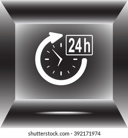 24 hours customer service sign icons, vector illustration. Flat design style 