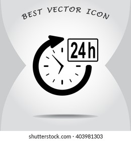 24 hours customer service sign icons, vector illustration. Flat design style 