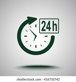 24 hours customer service sign icons, vector illustration. Flat design style 