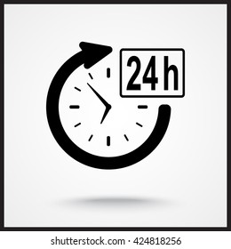 24 hours customer service sign icons, vector illustration. Flat design style 
