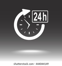 24 hours customer service sign icons, vector illustration. Flat design style 