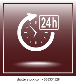 24 hours customer service sign icons, vector illustration. Flat design style 