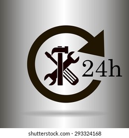 24 hours customer service, vector icon