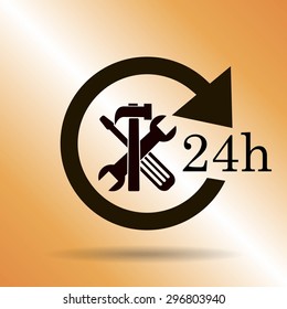 24 hours customer service, vector icon