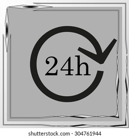 24 hours customer service, vector icon