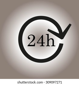 24 hours customer service, vector icon