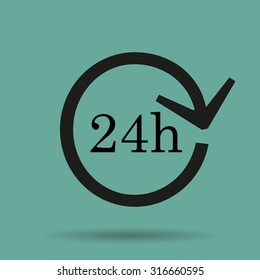 24 hours customer service, vector icon