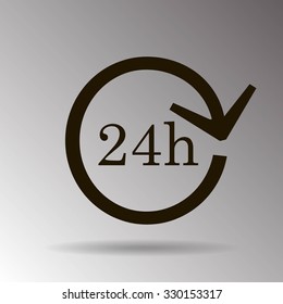 24 hours customer service, vector icon